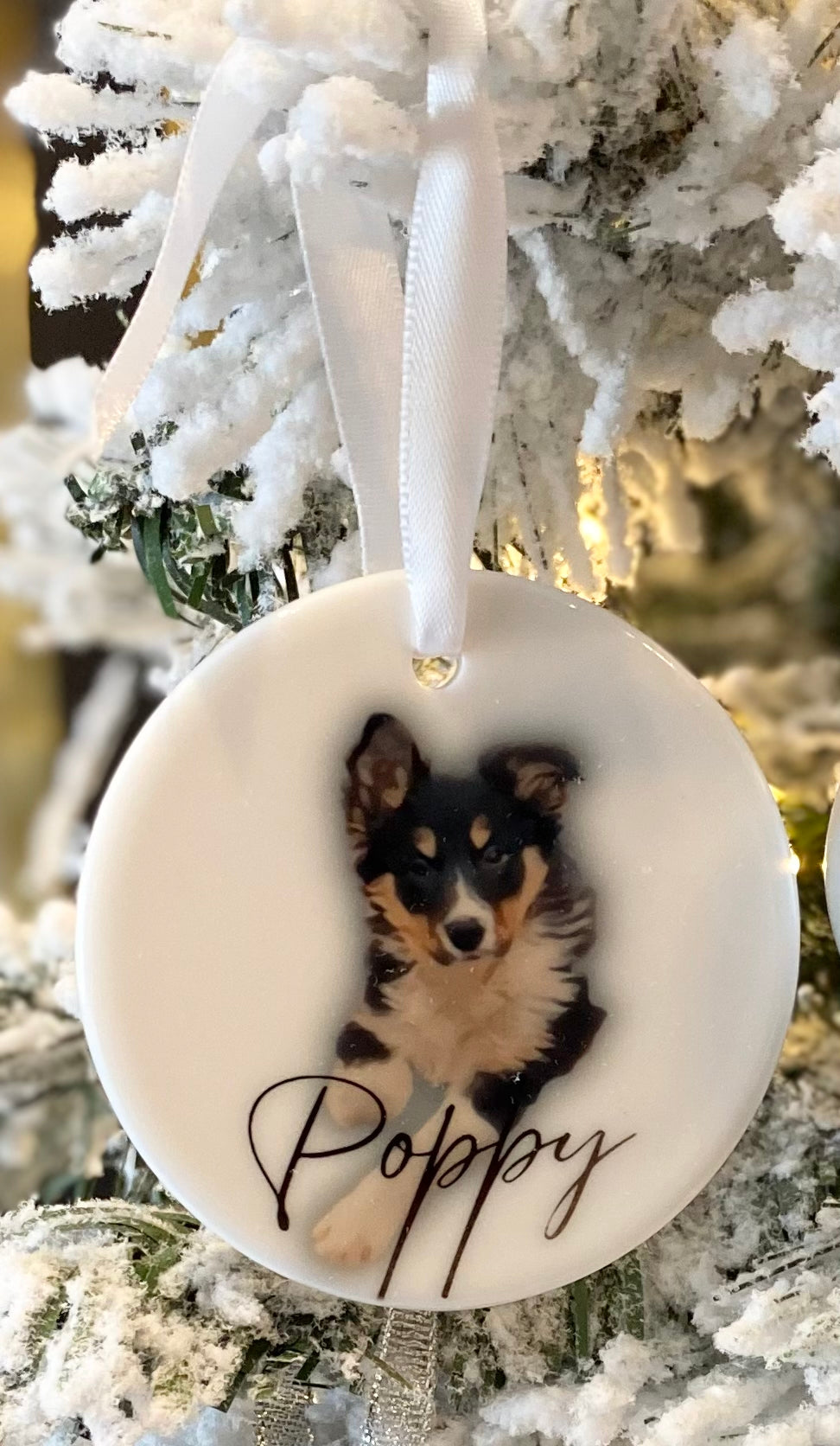 Personalized Photo Dog Cat Ornament Pet Owner Gifts Faux Glitter Ornam -  Unifury