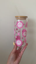 Load and play video in Gallery viewer, Smiley Flowers Glass Can Cup
